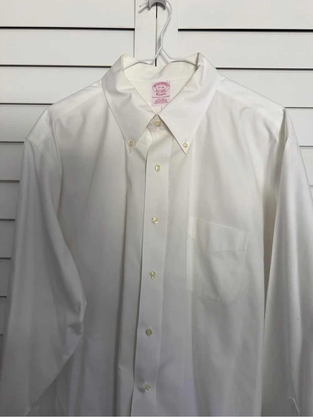 Brooks Brothers White Button-Down Classic Friday Shirt Supima Cottom